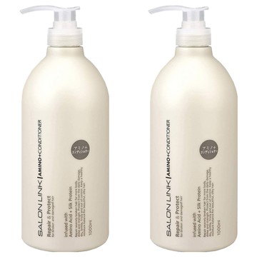 KUMANO 熊野油脂 沙龍級胺基酸潤髮乳 蠶絲蛋白 深度滲透 低刺激性 無色素  1L  2瓶