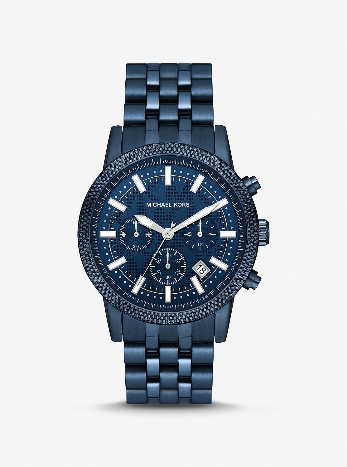 MICHAEL KORS MENS メンズ HUTTON 43mm メタルウォッチ ネイビー