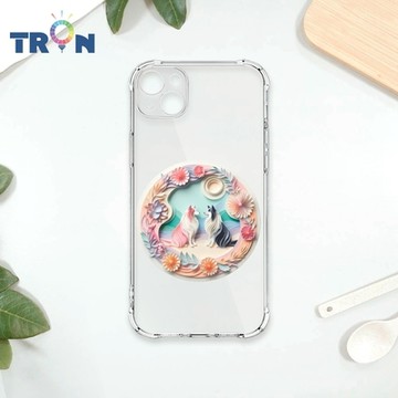 TRON IPhone 14 PLUS 可愛紙雕牧羊犬 四角防摔 軟殼 手機殼
