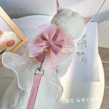 【48時熱賣】貓貓遛貓繩貓咪背心式牽引繩防掙脫外出專用衣服貓用品溜貓繩網紅