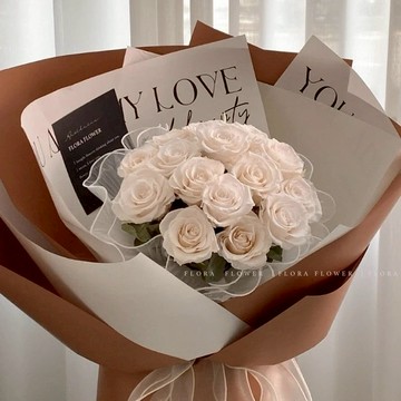 【Flora Flower】焦糖香檳俄羅斯永生花束