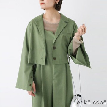 ehka sopo   俐落袖開衩剪裁短版西裝外套