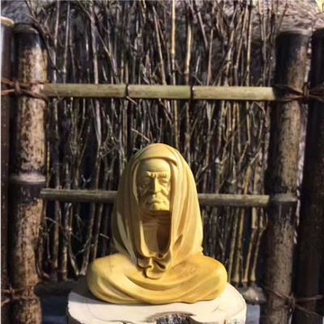 小葉黃楊木雕佛像 居家辦公風水精品擺件手工藝品達摩創意禮品1入