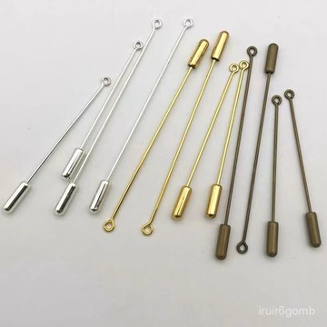 ✨桃園有貨✨9字針銅插針胸針配件一字針長別針飾品1金銀保色胸花布藝手工材料 YLA3