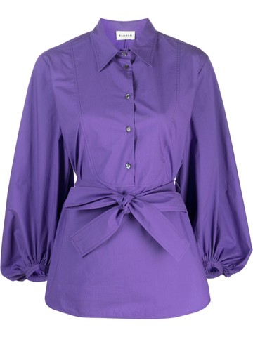 P.A.R.O.S.H. - belted wide-sleeved blouse - women - Cotton - S - Purple