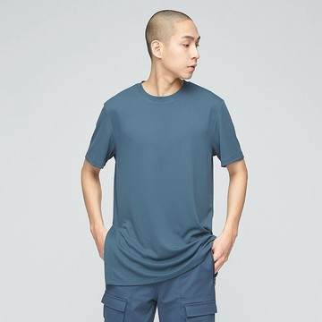 COZEE-吸排單邊開衩寬版上衣(中性)-午夜藍