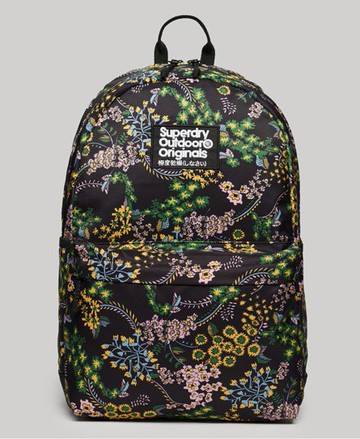 Superdry Women's Women's Floral Print Printed Montana Rucksack, Black, Green and Yellow Size: 1SIZE
