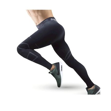 sNug C05030101 全壓式強肌力壓縮褲 男版 適合各式運動 久站 重訓 台灣製 黑灰線條【iSport愛運動】