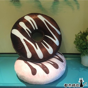 睡枕 創意甜甜圈抱枕3D毛絨可愛趴食物辦公室午休棉靠背腰靠墊 - 都市時尚