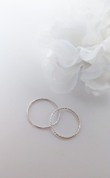 純銀細戒指 線戒 水波紋戒指 單個