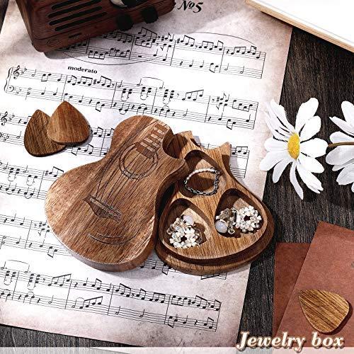 Guitar Pick Box Holder with Pcs Wooden Guitar Picks, Wooden Collector Eng