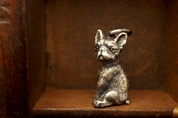 925 純銀立體法國老虎狗吊咀(P52) - 不包括銀鏈- 手作