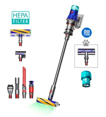 【獨家送後置濾網】Dyson V12 Detect Slim™ Fluffy 輕量無線吸塵器(雙主吸頭組)