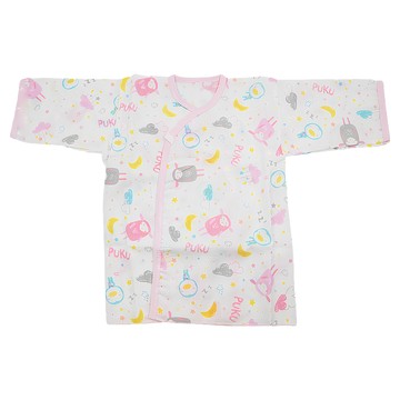 PUKU 藍色企鵝 紗布印花肚衣 純棉紗布 天然純色 透氣柔軟 50cm  粉紅色