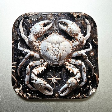 巨蟹座-晶雕陶瓷吸水杯墊