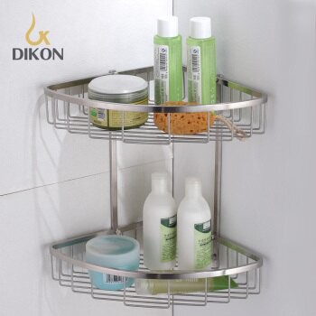 【帝鋼衛浴】304不鏽鋼三角雙層置物籃 TBA-1011