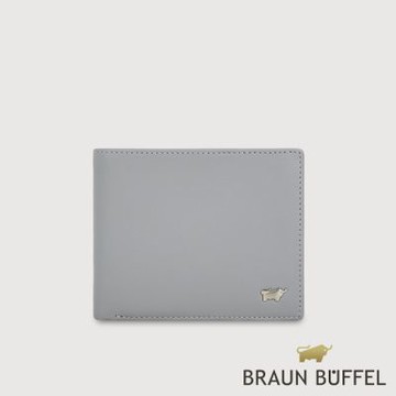 【BRAUN BUFFEL 德國小金牛】台灣總代理 瓦拉頓-A 5卡透明窗皮夾-石灰白/BF568-316-CGY