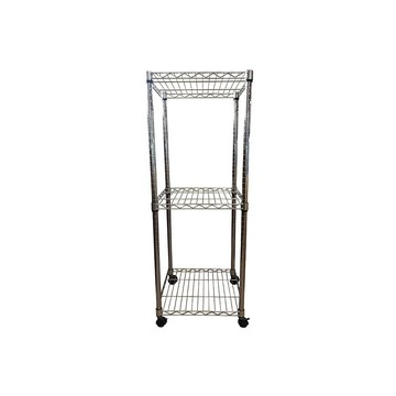 Top queen 【Top queen】45 x 45 x 125 cm 三層附輪鐵力士鍍鉻萬用收納架
