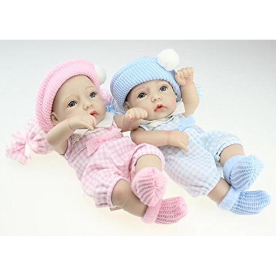 幼児用おもちゃ Full Silicone Doll Set Boy and Girl Twins Alive 10