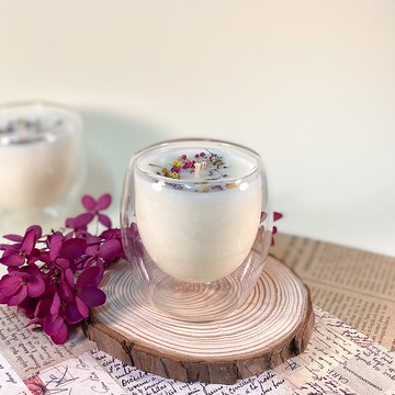 【手作香氛蠟燭】95ml大圓雙層杯(可選精油)情人節禮盒/客製化禮