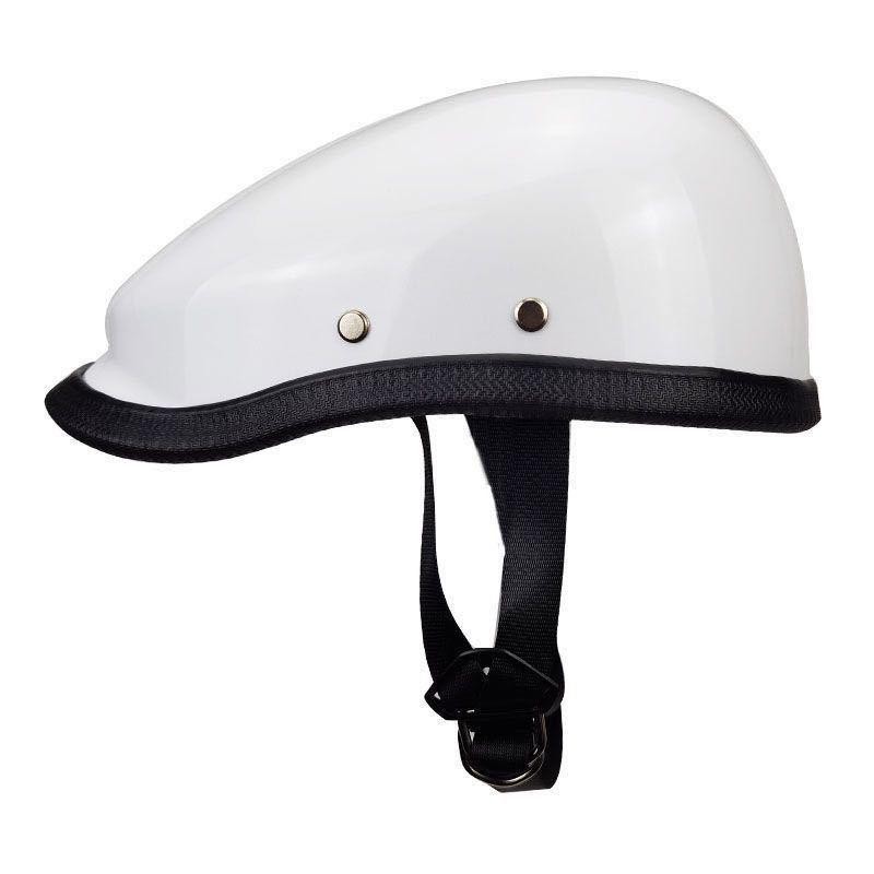 L ダックテール ホワイト　ヘルメット　半ヘル　キャップ　半帽