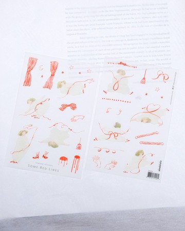 轉印貼紙 - 一些紅線 | 可愛女孩插畫 | dodolulu