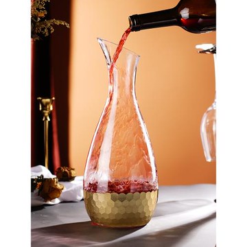 醒酒器紅酒家用奢華高檔網紅金底葡萄酒分酒器酒壺快速倒酒器輕奢