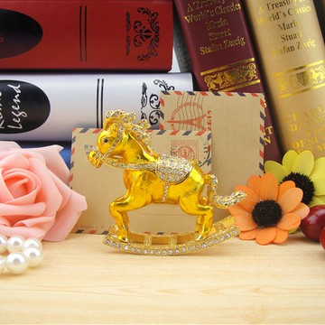 金屬工藝品擺設家居桌面裝飾品 木馬模型小擺件 搖擺木馬 2款顏色