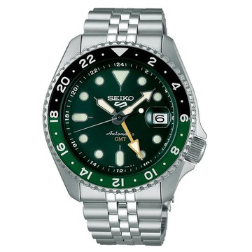 SEIKO 5 Sports系列 GMT雙時區 機械錶-黑綠_SK028 SSK035K1/4R34-00A0G 送禮 禮物 推薦