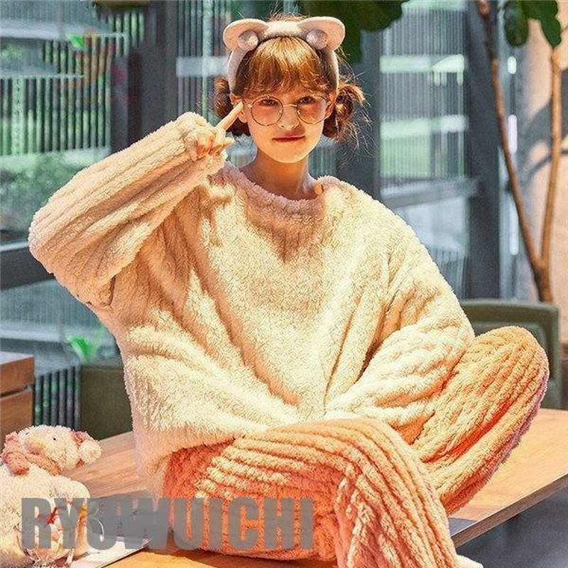 ルームウェア 上下セット 冬 パジャマ レディース 長袖 もこもこ かわいい ルームウェア 秋冬 パジャマ あったかい 上下 モコモコ パジャマ 部屋着 通販 Lineポイント最大0 5 Get Lineショッピング