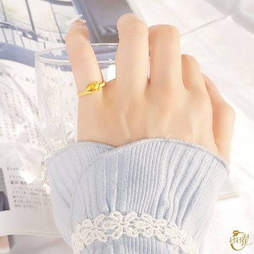 【晶曜珠寶】黃金尾戒 女戒 祝福 活動戒圍 0.62錢