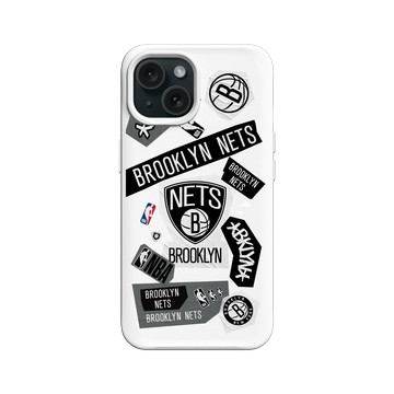 iPhone 15 SolidX 白 - NBA - 拼貼系列-布魯克林籃網 Brooklyn Nets - Collage