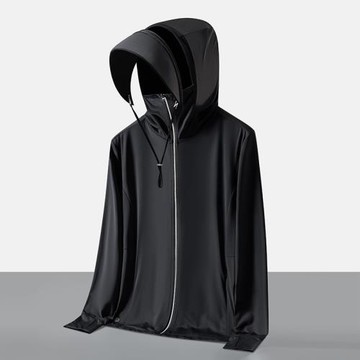 2024新款防曬衣男士夏季連帽休閑防嗮服純色百搭皮膚衣情侶款外套