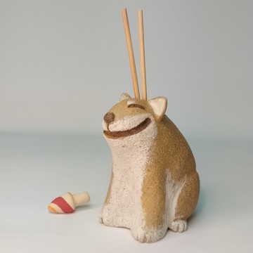 柴犬擴香瓶/手工陶/原創