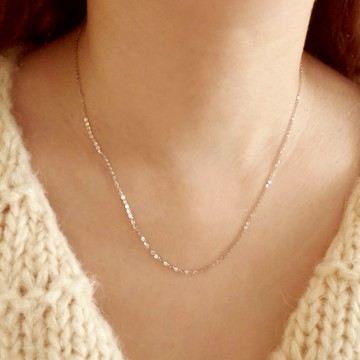 『快速出貨9折』新年送禮❤️【CReAM】Stella 925素鍊閃O鍊裸鍊銀色女項鍊頸鍊項鏈#禮盒 #浪漫送禮 #生日禮盒 #情人禮物 #生日禮物