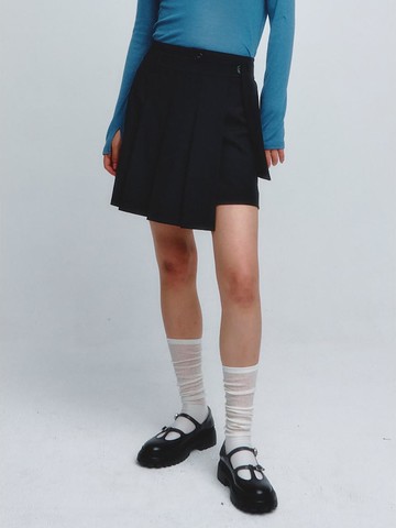 Layered Pleats Mini Skirt Black (KE4127M035)