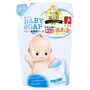 COW STYLE 牛乳石鹼 嬰幼兒全身泡泡沐浴乳補充包 無香  350ml  1包