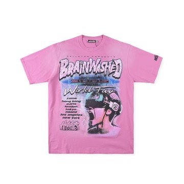 Hellstar Brainwashed World Tour tee美式純棉寬松嘻哈短袖T恤潮