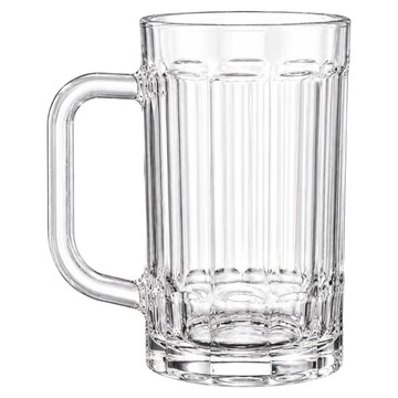 BRAVOMART 經典直紋把手啤酒杯 380ml  1個  7.7 x 15.2cm