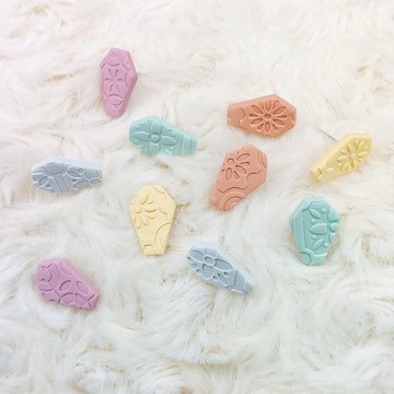 花磚壓花軟陶耳環