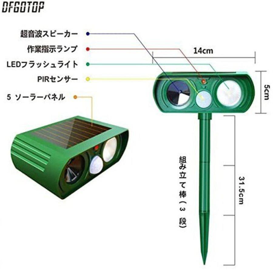 2022進化版 猫よけ 超音波 ソーラー充電式 防水 動物撃退器 害獣対策 IPX4防水 セット イノシシ対策 鳥害対策 グッズ 野良猫 糞尿対策 鳥獣対策