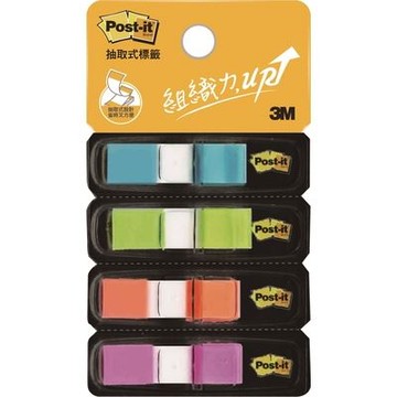 3M 繽紛4色Post-it 利貼 可再貼抽取式標籤-683-4ABX