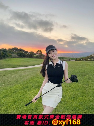 {保固一年 可打統編}Regolf休閑氣質運動無袖薄款透氣polo領女高爾夫套裝半身裙網球裙