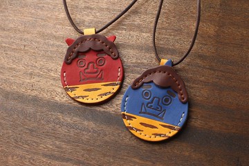 赤鬼與青鬼 感應磁扣皮套  gogoro VIVA airtag Ail【免費刻字7字