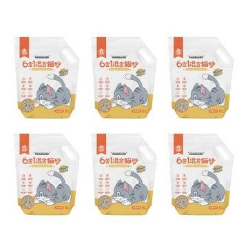 【幸福時刻】6合1混合貓砂 豆腐砂 礦砂 6L/2.5KgX6包組