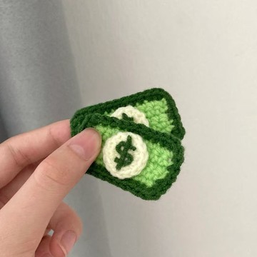 熱銷💖超酷鈔票掛件招財鈎織diy材料包針織可愛毛綫編織鈎針招財禮物手工毛綫材料包 手作編織禮物 diy毛綫製作 PEIG