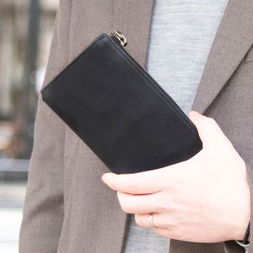 TIDY2.0小長夾 收納3把鑰匙 15張卡片 1個存摺 黑色