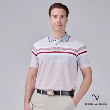 Emilio Valentino 范倫鐵諾 男短袖POLO衫 吸濕排汗涼感紅白灰 (15-5V9915)