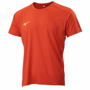 MIZUNO 美津濃 短袖上衣 男 訓練 慢跑 吸濕排汗 火熱紅 32TAC00761
