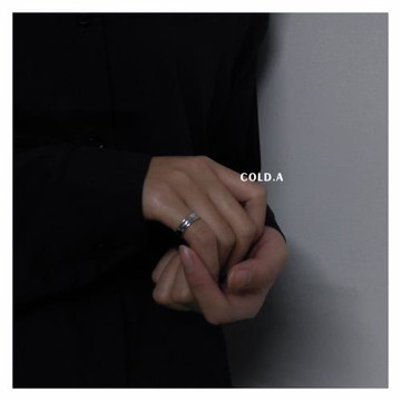 COLD,止水/小眾自律食指戒女冷淡風戒指活口可調節純銀關節戒